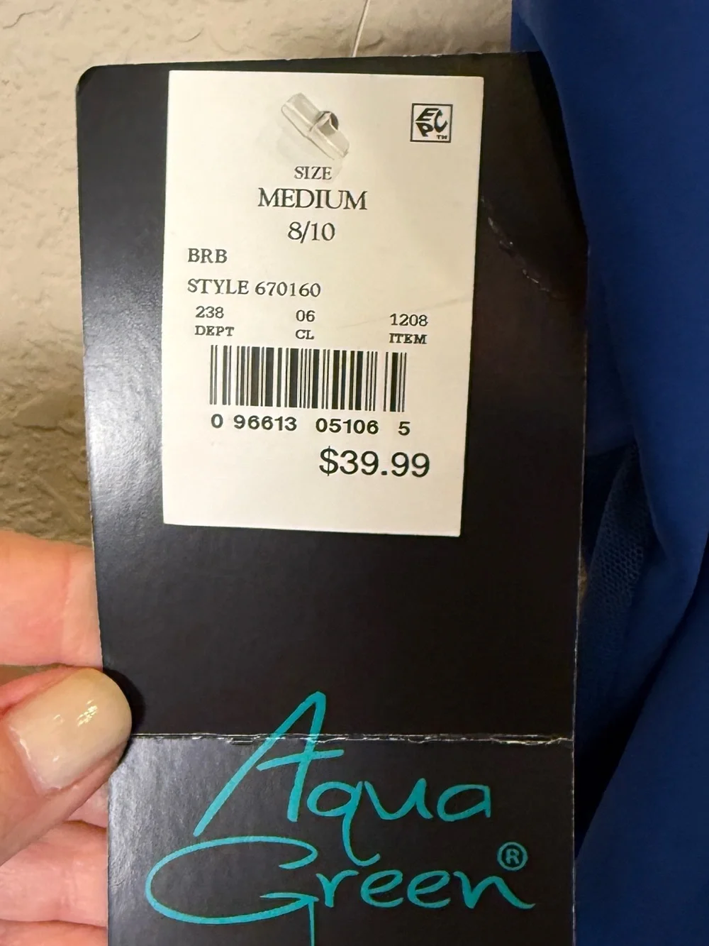Aqua Green Women’s Navy Blue Ruched Draped Figure Shaping One-Piece Swim sz 8